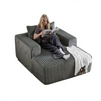 Canapé modulaire paresseux en velours côtelé, compressé sous vide, une place, avec coussin et base antidérapante en éponge, pour salon et chambre
