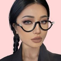 Monture de lunettes optiques unisexe tendance œil de chat semi-cerclée, anti-lumière bleue, pour la lecture