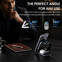 Station de charge sans fil 3-en-1 OEM ODM 2026 avec charge rapide QC3.0 OTP 15W, veilleuse et chargeur inductif double pour téléphones mobiles