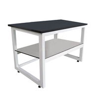 Table de laboratoire de chimie anti-vibrations en acier, résine et acier inoxydable, résistante aux produits chimiques