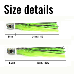 Runtoo Marlin Magic Trolling Leurres Grand Jeu OEM Leurres Thon 100g 9 pouces Jupe Tête Appâts Leurres De Pêche Avec Crochets Thons Appâts RT6001 - Product Image 2