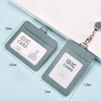 Porte-badge en tissu PU texturé avec cordon et boucle à dégagement rapide pour salons professionnels, étudiants et contrôle d'accès
