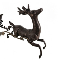 Vintage gietijzeren metalen ambachtelijke rendier-slede schaal ornament snoep fruit opbergkom voor thuis kerstdecoratie bureau