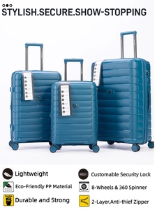 <span class=keywords><strong>Kit</strong></span> Valigia in PP Pronto per il Viaggio 14-28 Pollici Espandibile 8 Ruote Silenziose Lucchetto Antifurto a Catena Fodera 210D - Product Image 2