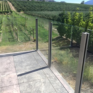 Hiện đại thép không gỉ và kính cầu thang lan can nội thất cầu thang lan can Thiết kế kính cầu thang lan can chân đế an toàn lan can - Product Image 3