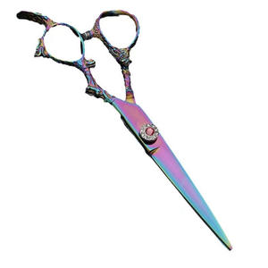 Ciseaux à cheveux Dragon Handle 62 mm, ciseaux à effiler avec vis en pierre précieuse, pour droitiers, salon de beauté, lame standard en acier inoxydable - Product Image 1