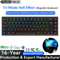 Clavier mécanique de jeu à effet Hall Bluetooth Tri-mode, taux de polling 8K, 68 touches, déclenchement rapide, clavier magnétique Outemu pour joueurs