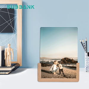 Sous-banque Sublimation Verre Bois Cadre Photo Artisanat Base Plateau En Bois Ornement Petite Base Décoration Souvenirs Woodcraft Blancs - Product Image 6