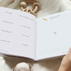 LABON Livre de souvenirs de naissance pour bébé Album de première année Livre personnalisé pour bébé Journal souvenir Milestone <span class=keywords><strong>Cadeau</strong></span> pour bébé - Product Image 5