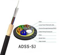 Cable de Fibra Óptica ADSS de 48 Núcleos, Monomodo, No Metálico, Autoportante Aéreo para Telecomunicaciones en Filipinas