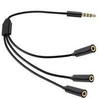 Câble adaptateur audio 3,5 mm (1/8 po) TRS 4 pôles/3 anneaux mâle vers 3x femelle stéréo pour transmission de données vidéo auxiliaire