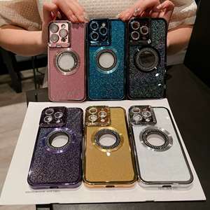 Coque de téléphone à paillettes galvanisées avec <span class=keywords><strong>film</strong></span> de caméra pour iPhone 16 15 14 Pro max étui de téléphone porte-objectif - Product Image 2