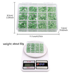 Lot de 12 grilles de strass 3D à dos plat de tailles variées pour ongles, fournitures de petites breloques en résine acrylique, <span class=keywords><strong>cristal</strong></span> et perles pour DIY - Product Image 6