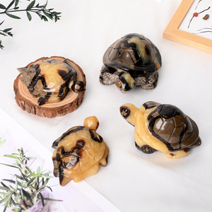 Vente en gros de sculptures d'animaux en pierre naturelle, sculptures de tortues en cristal septarien pour la décoration de la maison - Product Image 4