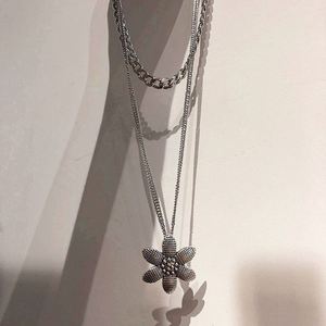 Personalized Stainless Steel Layers Necklace for Men Men Silver Feather Leaves Charm Pendant <b>Titanium</b> Steel Sweater Necklace - Product Image 6