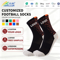 Chaussettes de football personnalisées tout-en-un avec protège-tibias intégrés, grip antidérapant en silicone, respirantes, en tricot, pour équipes de football – Fabrication en usine
