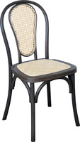 Chaise de banquet empilable en rotin imitation bois pour restaurant, fête, mariage, événement, hôtel, avec coussin amovible