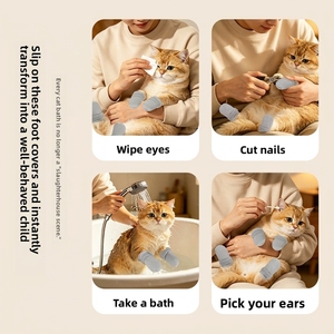 Bottes de pluie pour animaux de compagnie en maille respirante, résistantes à l'usure, élastiques, pour toutes les saisons, avec semelles antidérapantes pour chats et chiens - Product Image 2