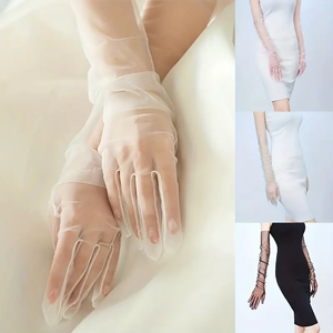 Factory Wholesale OEM Thin Mesh <strong>Glove</strong> Translucent Breathable <strong>Loose</strong> Long <strong>Gloves</strong> Wedding Bridal Dress <strong>Gloves</strong> - Product Image 4