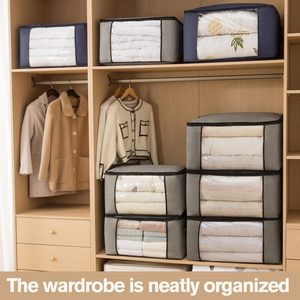 Wardrobe Closet Quilt Storage Bag Non-woven Clothes Organizer Bag <b>Large</b> Capacity Moving Luggage Packing Bag - Product Image 6