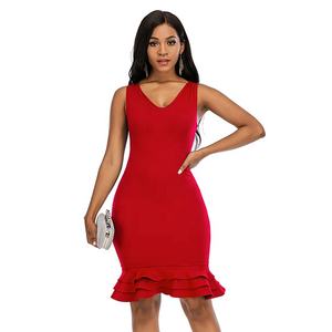 Abiye senza maniche di alta qualità abiti eleganti Casual da donna in cotone aderente - Product Image 4