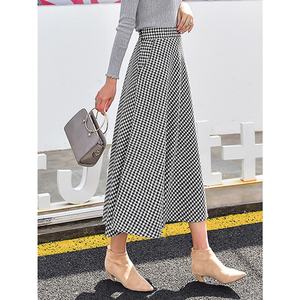Nouveautés populaires : Jupe écossaise pour femme, jupe trapèze taille haute grande ample pour l'automne et l'hiver, jupe mi-longue rétro - Product Image 5