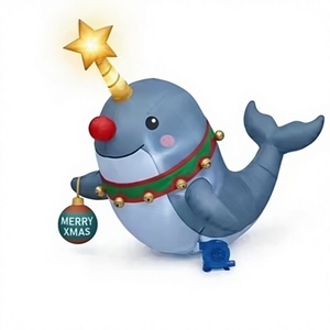Wholesale Inflatable Christmas Outdoor Decorations LED <b>Lighted</b> Blow up Bear & Narwhal for Holiday Yard Lawn Party Decor - Product Image 1