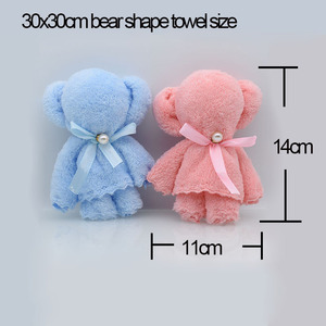 Offre Spéciale Logo personnalisable 30X30cm rose petite <span class=keywords><strong>serviette</strong></span> ours en peluche cadeaux de fête de mariage cadeau de noël en peluche ensemble de serviettes en peluche - Product Image 4