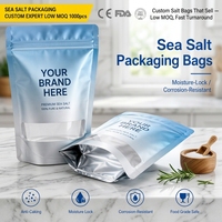 Bolsa de Embalaje Personalizada para Sal Marina con Ventana, Bolsa Doypack para Sal de Mesa, Sal del Himalaya Rosa, 250g 500g