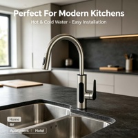 Robinet d'eau chaude instantanée en acier inoxydable personnalisé OEM ODM, certifié CE RoHS, pour la maison, le garage, la cuisine, le camping-car, l'évier, robinet électrique IPX4