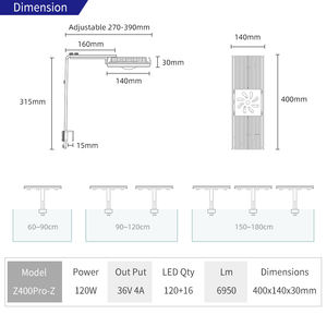 Week Aqua Upgrades Z Serie Z400Pro-Z Volledig Spectrum Led Aquarium Licht Met Lamp Beugel Rgb + Uv Sieraquarium Verlichting - Product Image 6