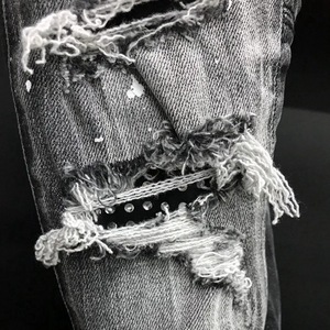 Vente en gros d'usine Jeans déchirés vintage délavés pour hommes Jeans épissés pour hommes Jeans tendance pour hommes - Product Image 6