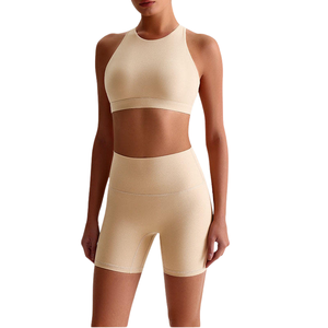 Ensemble 2 pièces taille haute pour femmes Gym Fitness Outfits Biker Shorts Workout Yoga Sets - Product Image 3