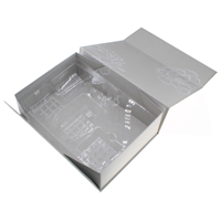Emballage de bijoux en carton rigide pliable magnétique, recyclable, avec laminage mat personnalisé et gaufrage, pour expédition et cadeau