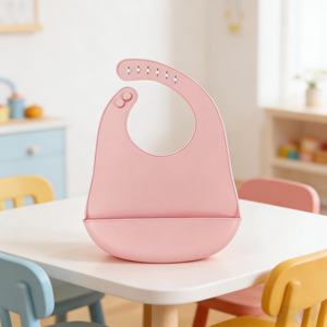 Bavoir en silicone imperméable personnalisé avec logo, super doux, écologique, adapté aux enfants, pour la table et les repas - Product Image 4