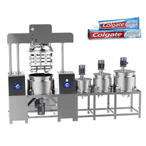 Automatic Toothpaste Making Production Machine Vacuum Emulsifying Mixer Cosmetic Cream Lotion Homogenizer Emulsifier