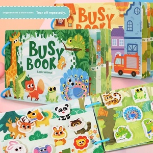 Libro de Pegatinas Educativo para la Primera Infancia, Libro de Cartón con Dibujos Animados, Libro de Actividades Educativas para Niños - Product Image 4