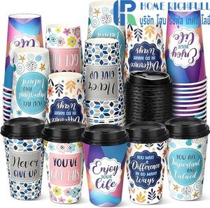 Gobelets en papier à paroi simple en pâte de bois biodégradable de 6 oz à 32 oz avec logo personnalisé pour boissons chaudes/froides avec impression flexographique - Product Image 1