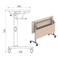 Table de conférence pliante moderne et portable, grand bureau mobile pour séminaire, idéal pour bureau, salle de classe, réunion, formation