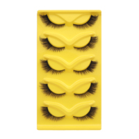 Faux Cils Cat Eye Fox Faux Mink Strip Lashes Wispy Lashes 5 Paires Pack Winged Cat Eye Lashes Pack