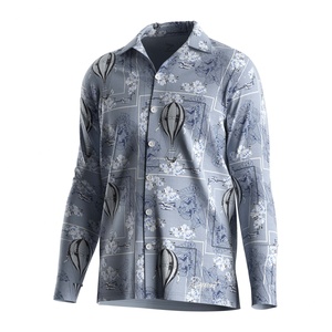 Chemise Hawaïenne Homme à Manches Longues Imprimée Blanche à Fleurs Séchage Rapide pour Plage et Loisirs – Nouvelle Collection Fabricant - Product Image 1