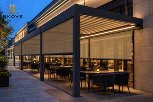 Pérgola Exterior RKOVE de Módulo Largo y Estrecho, Impermeable, con Techo de Láminas Motorizadas y Sistema de Drenaje Integrado - Product Image 4