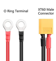 Câble d'alimentation professionnel 12/14/16/18AWG en silicone avec connecteur mâle/femelle XT60H et borne à anneau pour l'électronique automobile