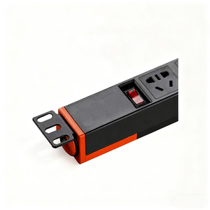 ปลั๊กพ่วง 8 ช่อง 10A 2500W PDU แบบติดตั้งบนแร็ค 1U พร้อมสวิตช์ป้องกันไฟเกิน ตัวเรือนอะลูมิเนียม ดีไซน์ปลายสีส้มเพื่อความปลอดภัย - Product Image 4
