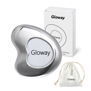 Cuidados com a pele Rosto Ferramenta Aço Inoxidável Gua Sha Cryo Massager Ice Roller Metal Ice Globes Coração Forma Com Logotipo Personalizado - Product Image 1