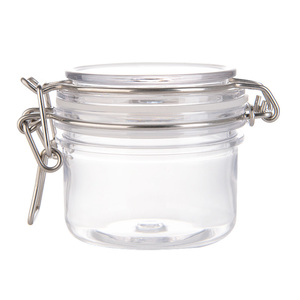Multiple Use Transparent Non-toxic Airtight BPA Free Clip Top 120ml/4oz PET <b>Plastic</b> <b>Jars</b> <b>with</b> <b>Lids</b> - Product Image 5