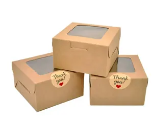 Treat Boxes with Window Gift Packaging Boxes for Pie Slice , Pastries, Mini Cakes, Donut