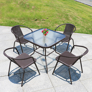 Mesa y Sillas de Cuerda para Jardín, Terraza o Patio, Estilo Nórdico para Exteriores - Product Image 1