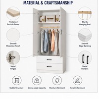 Armario Moderno Blanco de 2 Puertas con Cajones, Mueble de Almacenamiento para Dormitorio, Suministro de Fábrica OEM ODM