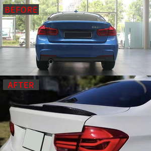 Bmw F30 Rear Spoiler <b>Black</b> Abs <b>Wing</b> Shaped Trunk Lip 3m Tape Installation - Product Image 2